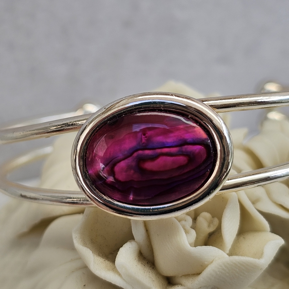 SET! Natural Garnet Bracelets and Red Abalone Bracelet Expandable Sizing (SET) - Picture 4 of 12